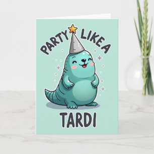 Tarjeta de cumpleaños acuática verde azulado