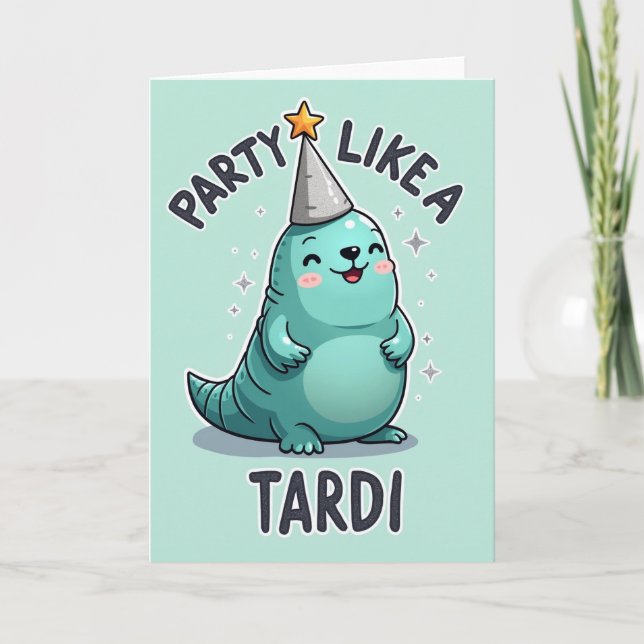 Tarjeta de cumpleaños acuática verde azulado (Anverso)