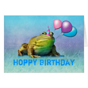 Tarjeta de cumpleaños adaptable de la rana del