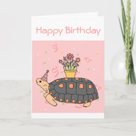Tarjeta de cumpleaños adaptable de la tortuga de