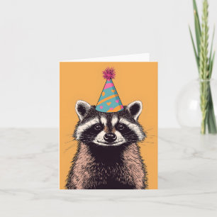 Tarjeta de cumpleaños Adorable Raccoon - Diseño de