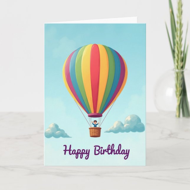 Tarjeta de cumpleaños Adventure Sky (Anverso)