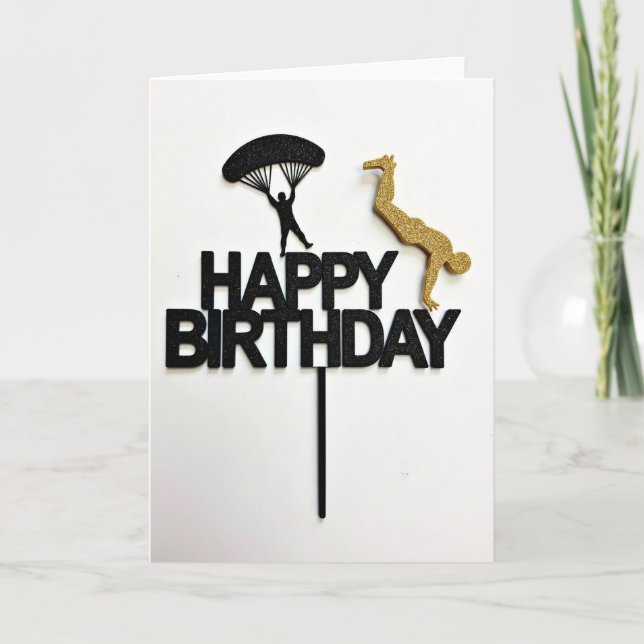 Tarjeta de cumpleaños aérea con purpurina (Anverso)