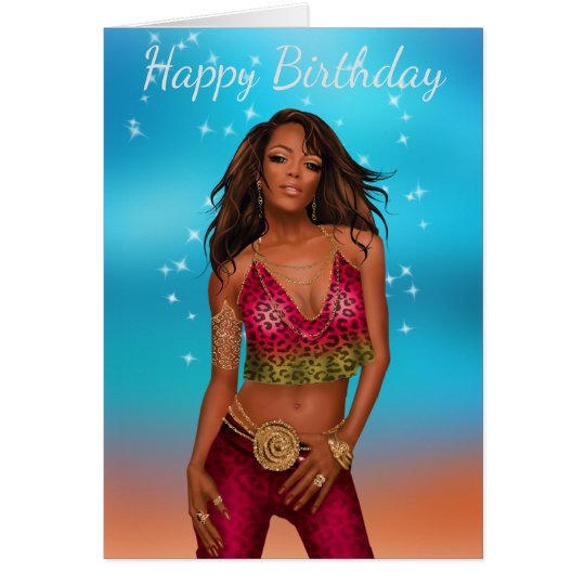 Tarjeta de cumpleaños afroamericana