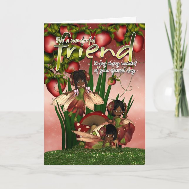 Tarjeta de cumpleaños afroamericana - Amigo - Moon (Anverso)