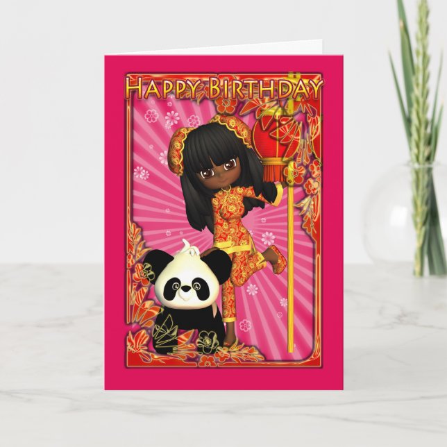 Tarjeta de cumpleaños afroamericana con lunares pe (Anverso)