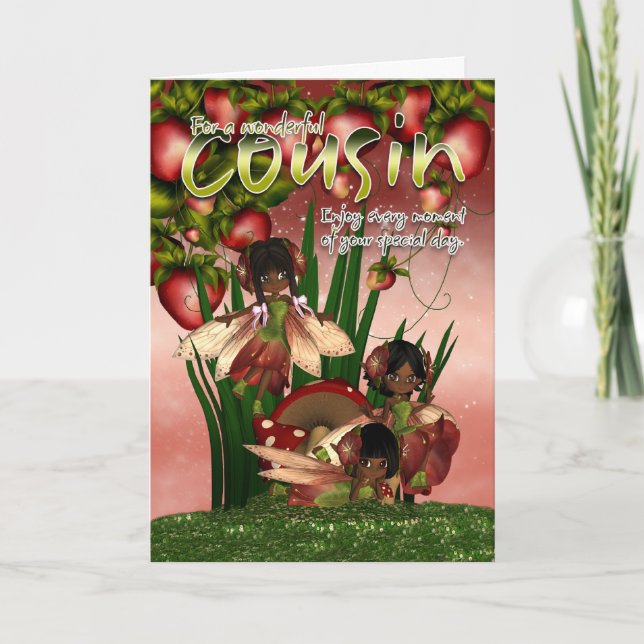 Tarjeta de cumpleaños afroamericana - Primo - Moon (Anverso)