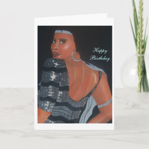 Tarjeta de cumpleaños afroamericana que parece