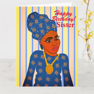 Tarjeta de cumpleaños afrocéntrica afroamericana a