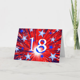 Tarjeta de cumpleaños 'Age' azul blanco rojo Firew