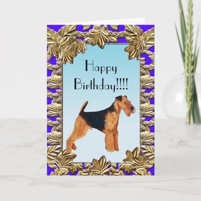 Tarjeta de cumpleaños - Airedale Terrier (Anverso)