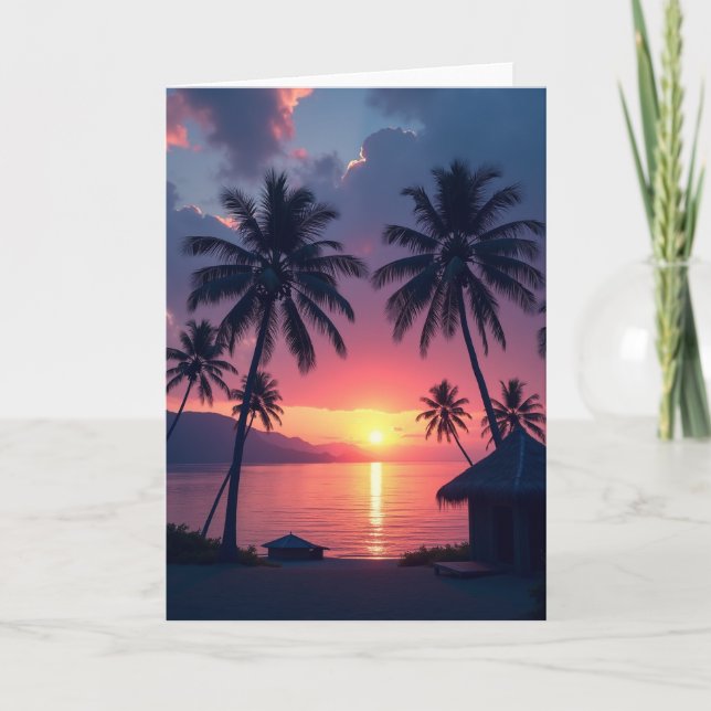 Tarjeta de cumpleaños al atardecer (Anverso)