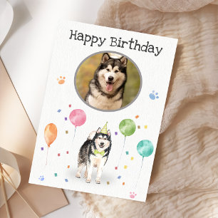 Tarjeta de cumpleaños Alaskan Malamute