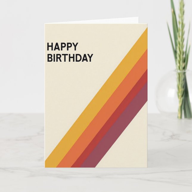 Tarjeta de cumpleaños alegre con fondo cremoso (Anverso)