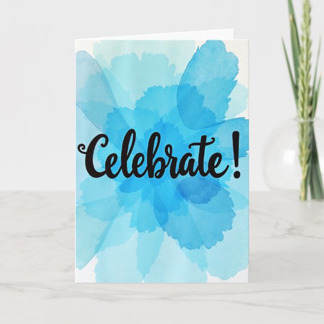 Tarjeta de cumpleaños alegre con guión (Anverso)