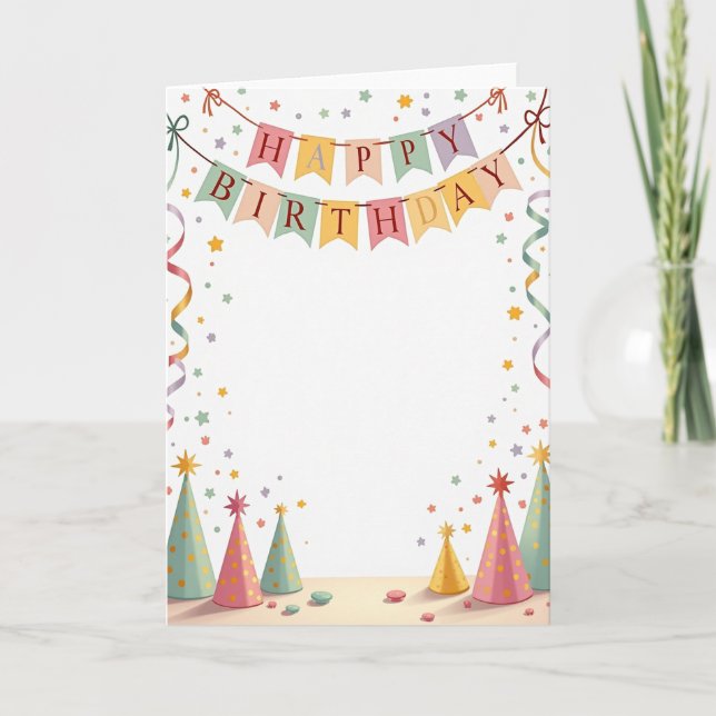 Tarjeta de cumpleaños alegre con marco (Anverso)