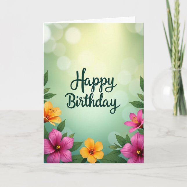 Tarjeta de cumpleaños alegre con texto (Anverso)