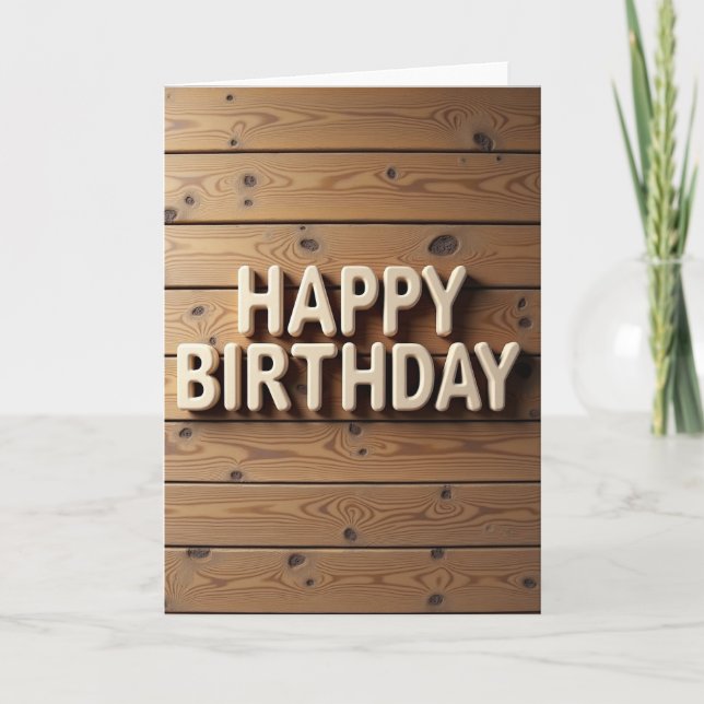 Tarjeta de cumpleaños alegre cremosa (Anverso)
