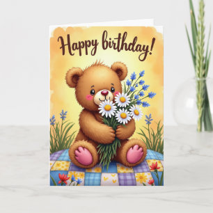 Tarjeta de cumpleaños alegre Daisy