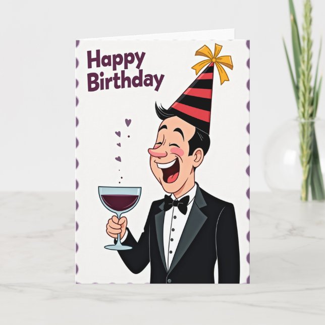 Tarjeta de cumpleaños alegre de esmoquin (Anverso)