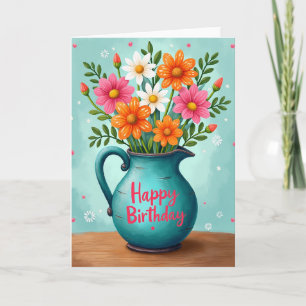 Tarjeta de cumpleaños alegre de primavera