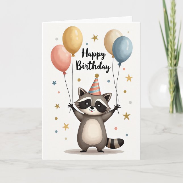 Tarjeta de cumpleaños alegre del bosque (Anverso)