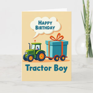 Tarjeta de cumpleaños alegre del tractor