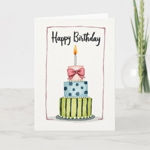 Tarjeta de cumpleaños alegre dibujada a mano