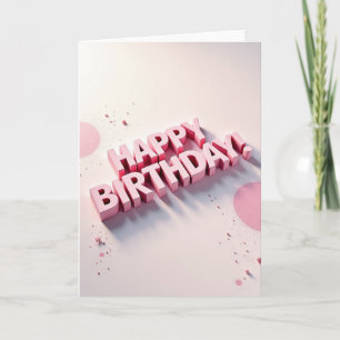Tarjeta de cumpleaños alegre en 3D