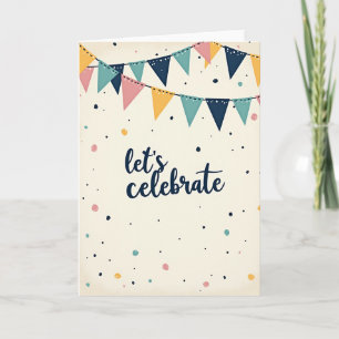 Tarjeta de cumpleaños alegre guirnalda