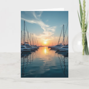 Tarjeta de cumpleaños alegre Marina Sunset