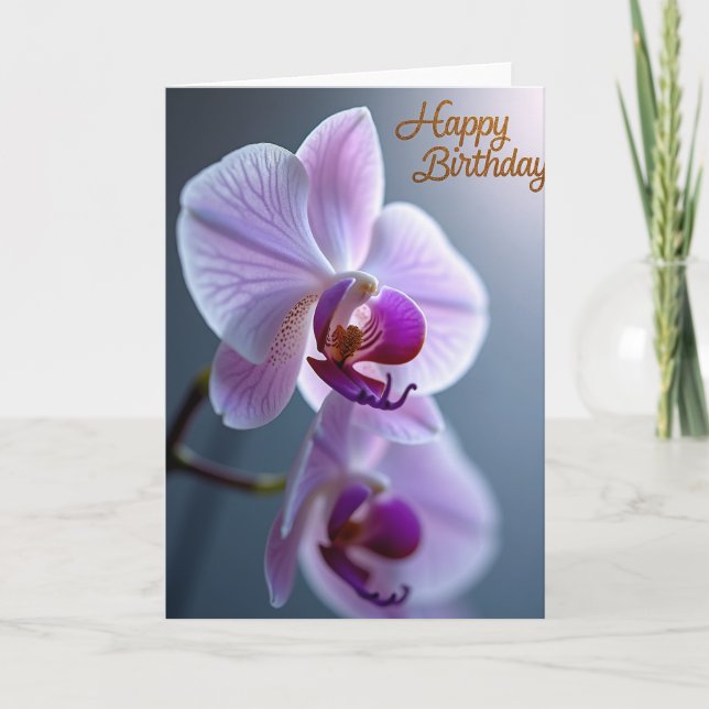 Tarjeta de cumpleaños alegre pétalo de lila (Anverso)