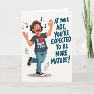 Tarjeta de cumpleaños alegre roquera
