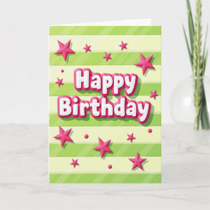 Tarjeta de cumpleaños alegre y esponjosa