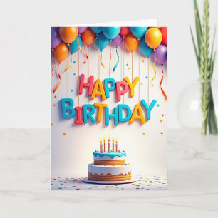 Tarjeta de cumpleaños alegremente esculpida