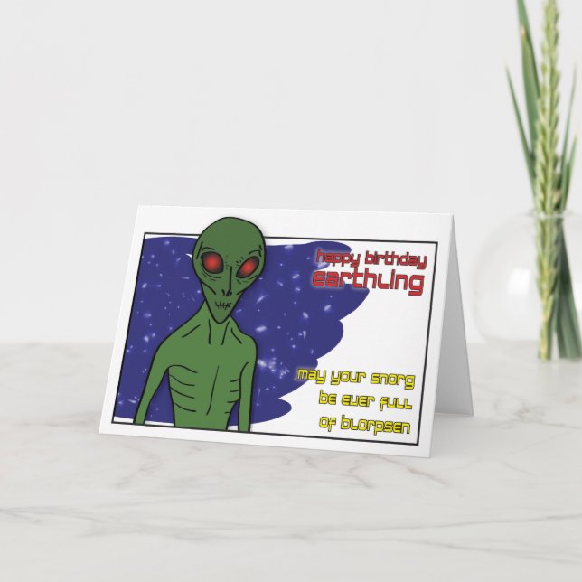 Tarjeta de cumpleaños Alien (Anverso)