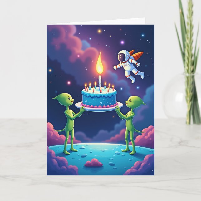 Tarjeta de Cumpleaños Alien (Anverso)