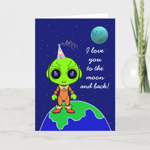 Tarjeta de cumpleaños Alien nueva por Jo Images