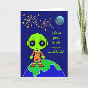 Tarjeta de cumpleaños Alien nueva por Jo Images