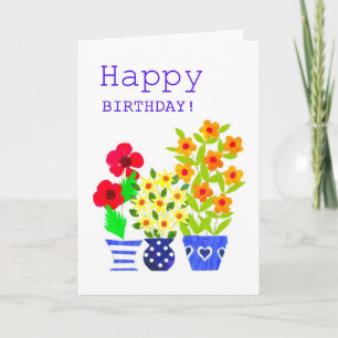 Tarjeta de cumpleaños - Alimentación de flores