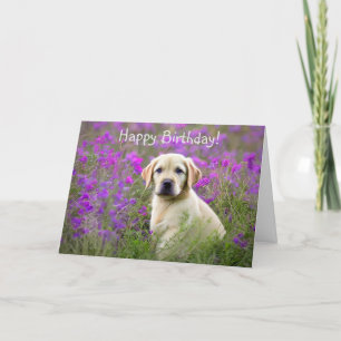 Tarjeta de cumpleaños amarilla de porción de labor