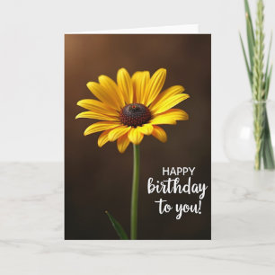 Tarjeta de cumpleaños amarilla elegante