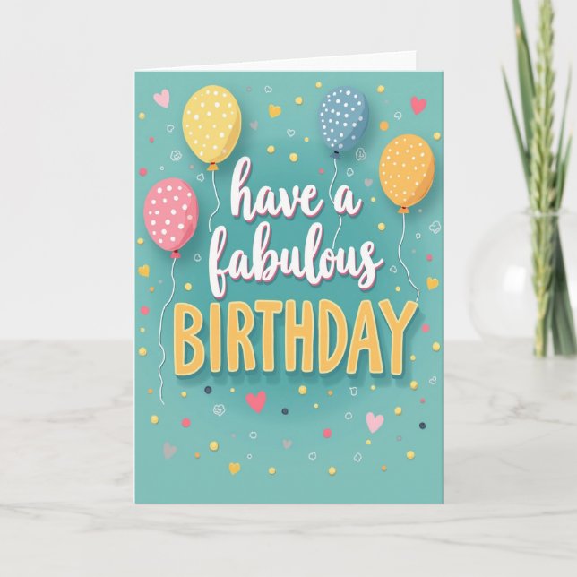 Tarjeta de cumpleaños amarilla en negrita (Anverso)