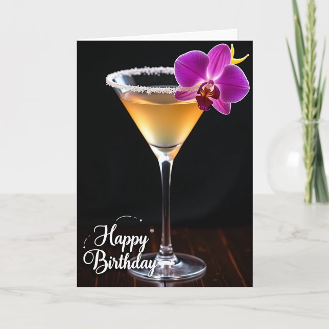 Tarjeta de cumpleaños ámbar vibrante (Anverso)