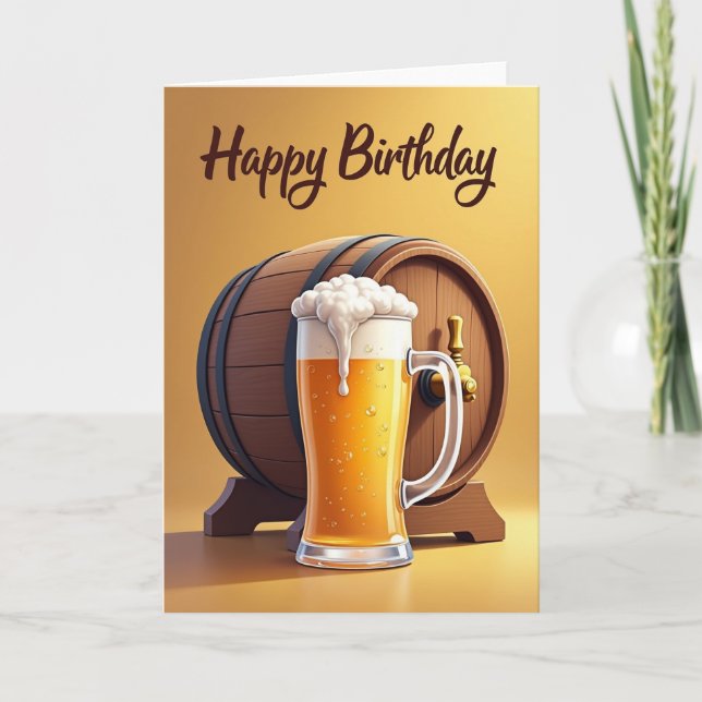 Tarjeta de cumpleaños Amber Brew (Anverso)