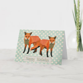 Tarjeta de cumpleaños Amber Foxes