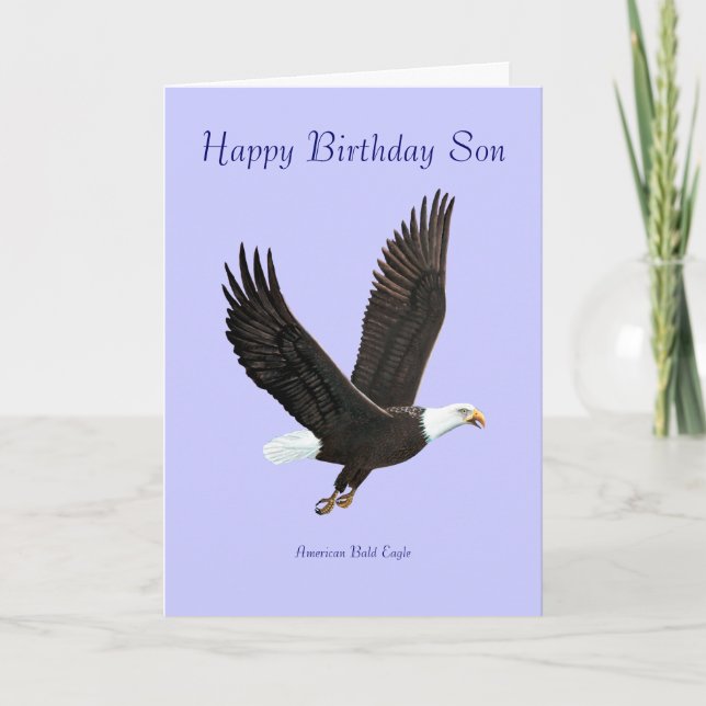 Tarjeta de cumpleaños American Bald Eagle Birthday (Anverso)
