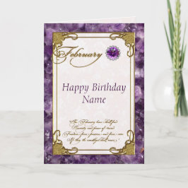 Tarjeta de cumpleaños Amethyst Birthstone de Febre