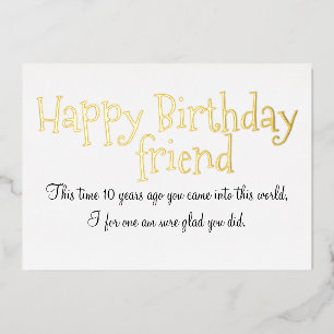 Tarjeta de Cumpleaños Amigo de Papel Hojalata