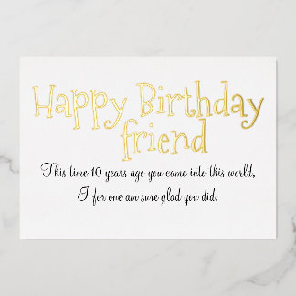 Tarjeta de Cumpleaños Amigo de Papel Hojalata